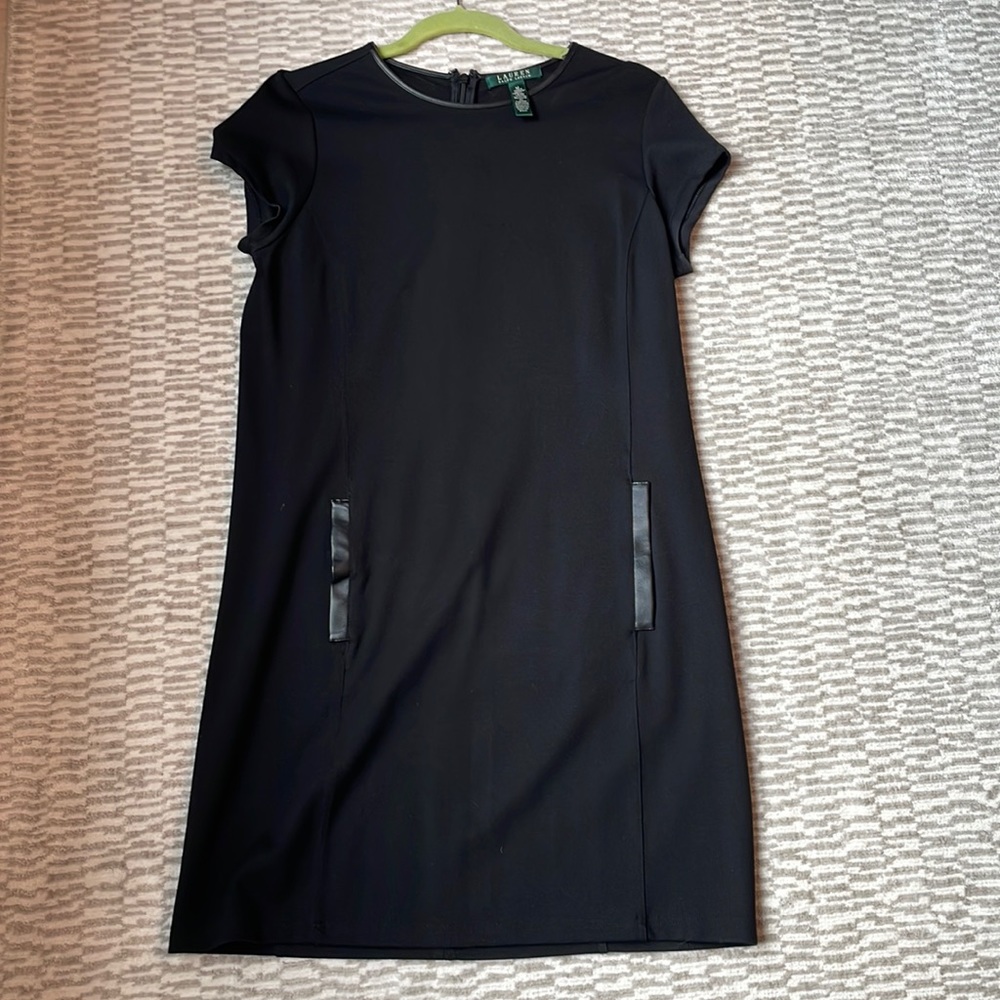 Black Dress with leather detail